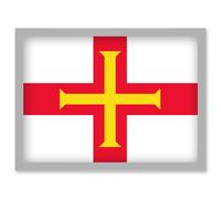 Guernsey National Flag Vexillology World Flags Country Region Poster Artwork Framed Wall Art Print A4 Artery8 Light Grey One Size