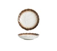GUERNSEY Snack Bowls Round Leaf Plate Restaurant Ceramic Snack Melon Seed Appetizer Perfect for Parties, Travel and Picnics Snack & Dip Bowls