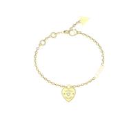 Guess 14mm Heart Charm Gold Tone Bracelet