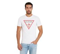 Guess for man. M2YI71I3Z14 White triangle logo T-shirt (XL), Casual, Cotton, Short sleeve