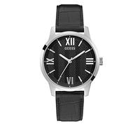 GUESS 42mm Stainless Steel Watch, Silver-Tone/Black, One Size, Quartz Watch