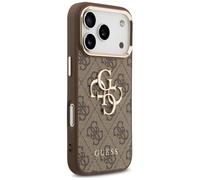 Guess Big 4G Classic Logo Case for iPhone 17 Pro 6.3" Brown Gold-GUHCP17L4GMGCBR