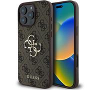 CG Mobile Guess GUHCP16L4GMGBR Case for iPhone 16 Pro 6.3 Inch Brown Hard Case 4G Big Logo
