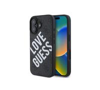 Guess 4G Big Love Logo Leather Case with MagSafe for iPhone 16 6.1" Black