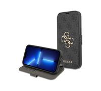 Guess 4G Big Metal Logo Book Case, Gray - iPhone 13 Pro