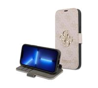 Guess 4G Big Metal Logo Book Case, Pink - iPhone 13 Pro Max