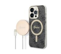 Guess 4G Bundle Pack MagSafe Case & Charger, Black/Gold - iPhone 14 Pro Max