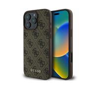 CG Mobile Guess GUHCP16LG4GFBR Case for iPhone 16 Pro 6.3 Inch Brown Hard Case 4G Classic