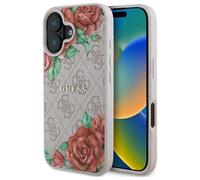 Guess 4G Flower Printed Hardcase with MagSafe for iPhone 16 6.1" Pink