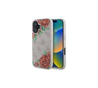 Guess 4G Flower Printed Hardcase with MagSafe for iPhone 16 6.1" Pink - GUHMP16SP4ROPEMCP