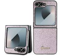 Guess 4G Glitter Script Case for Samsung Galaxy Z Flip 6 Pink - GUHCZF6HGGSHP