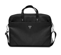 Guess 4G Hot Stamp Triangle Logo Laptop Bag 16" Black Saffiano - GUCB15PSATLK