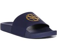 GUESS 4G Logo Beach Womens Blue Slides-UK 3 / EU 36