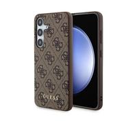 Guess 4G Metal Gold Logo Cover Brown - Samsung Galaxy S24