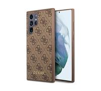 KARL LAGERFELD Guess GUHCS23LG4GFBR Case for Samsung S23 Ultra S918 Brown 4G Metal Gold Logo