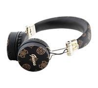 Guess 4G Peony Script Round Shape ENC Bluetooth On Ear Headphones Black