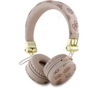 Guess 4G Peony Script Round Shape ENC Bluetooth On Ear Headphones Brown