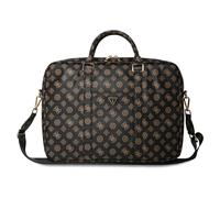 Guess 4G Peony Triangle Logo Front Pocket Zipper 16" Laptop Bag Black/Brown - GUCB16PGPOSGNK