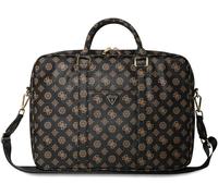 CG MOBILE Guess Laptop Bag 4G Peony Front Pocket Zipper Triangle Logo 16 Inches (Black)