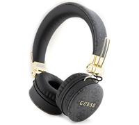 Guess 4G PU Leather with Metal Logo Wireless Headphones Black - GUBH704GEMK