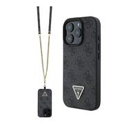 Guess 4G Rhinestone Case with Strap - iPhone 16 Pro, Black