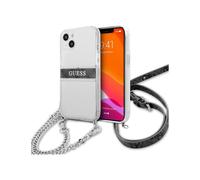 Guess GUHCP13SKC4GBSI Case for iPhone 13 Mini 5.4 Inches Transparent 4G Grey Strap Silver Chain