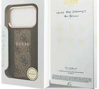 Guess 4G Stripe Case with MagSafe for iPhone 17 Pro 6.3" Brown-GUHMP17LPG4SEMCW