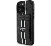 Guess 4G Stripes Case with MagSafe Wallet for iPhone 16 Pro Max 6.9" Black - GUBPHCP16XP4RPSK