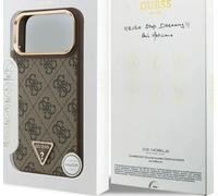 Guess 4G Triangle Logo Case with MagSafe for iPhone 17 Pro Max 6.9" Brown Gold