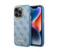 Guess 4G Vintage Gold Logo Case, Blue - iPhone 14 Pro