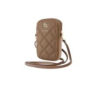 Guess 4G Zip Quilted Universal Phone Pouch with Strap Brown - GUWBZPSQSSGW
