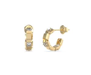 Guess Ace Of Diamonds Women's Crystal Cube Hoop Earrings