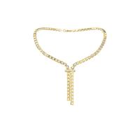 Guess Ace Of Diamonds Women's Crystal Cube Y-Necklace in Gold-Tone
