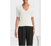 GUESS Allison Top Short Sleeve Pale Blouse Pearl size XL | Blouses Outlet | Women | Green XL