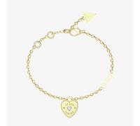 Guess Amore Gold Tone Crystal Heart Charm Bracelet UBB05057YGL