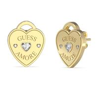Guess Stud Earrings – Amore UBE05058YG Heart – Gold Tone Stainless Steel Crystal 14mm