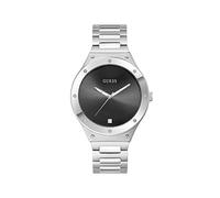 GUESS US Men's Silver-Tone and Black Analog Watch, one, rose gold, one