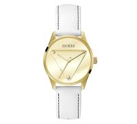 GUESS Ladies Watch Emblem 36mm Iconic Triangle Logo on Dial Leather Strap GW0399L1, Strap.