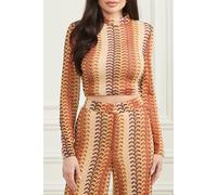 GUESS Autumn Fearne Top Rust Brown Multi size L | Blouses Outlet | Women | Brown L