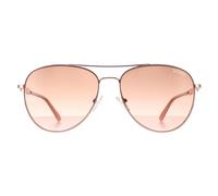 Guess Aviator Womens Shiny Rose Gold Brown Gradient GF6143 Metal - One Size