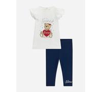 Guess Baby Girls Teddy Bear Leggings Set in White - White - 12 Mths