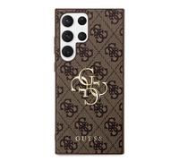 Guess Back Cover for Galaxy S24 Ultra with 4G Pattern Elegant, Brown