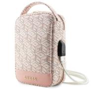 GUESS Bag GUHBHGCFSEP Organiser Pink GCube Stripe, pink, Handbag holder