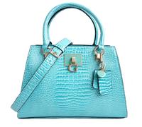 Guess Bag Handbag Henkeltasche Stephi Crocodile Embossing Turquoise New