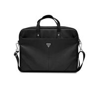 Guess Unisex's Saffiano Hot Stamp Triangle Logo Bag, Black, 16
