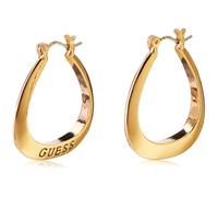 GUESS "Basic" Gold Small Oval Logo Hoop Earrings