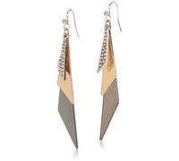 GUESS "Basic" Mixed Metal Linear Triangles Drop Earrings