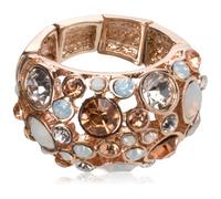 GUESS "Basic Rose Gold Domed Multi-Stone Adjustable Ring, Size 7-9, Rose Gold