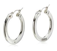 GUESS """"Basic"""" Silver Logo Small Hoop Earrings