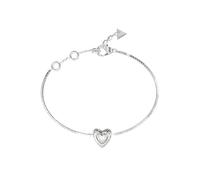 GUESS Beloved 10mm Crystal Heart Bracelet Rhodium silver-coloured